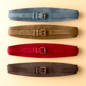 Garnet Hill, Scarlet Red Wrap Belt, Genuine Leather, made in Italy, Size S